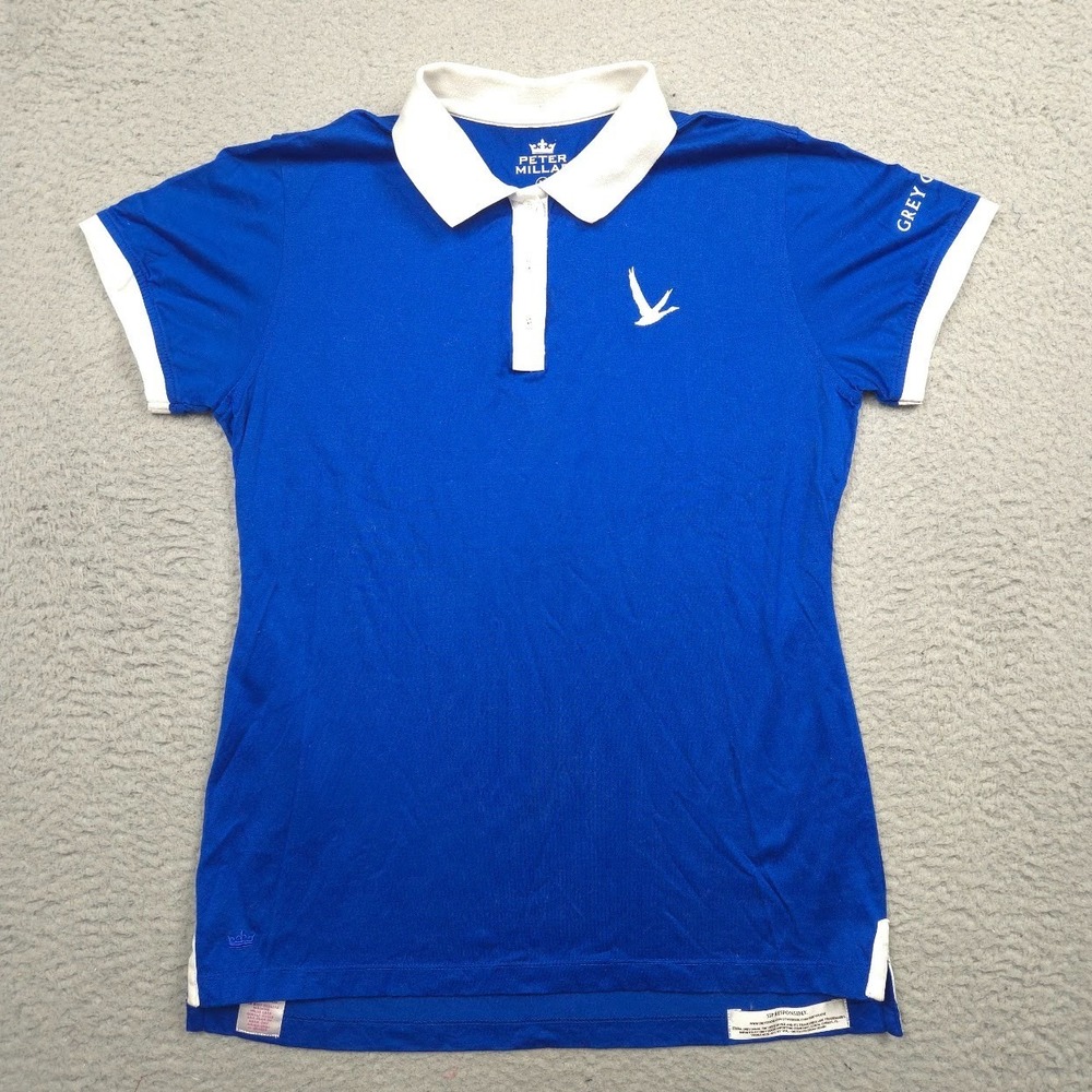 Peter Millar Grey Goose Vodka Polo Women M Mercerized Cotton Golf Blue